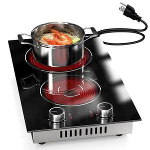 2 Burner Electric Cooktop 110v Knob Control | 2000W Two Burner Electric Cooktop with Plug, 12 Inch Countertop Stove Top & Built in, estufas eléctricas de cocina 2 Burner Electric Cooktop 110v Knob Control | 2000W Two Burner Electric Cooktop with Plug, 12 Inch Countertop Stove Top & Built in, estufas eléctricas de cocina