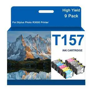 High Yield 157 T157 Ink Cartridges Remanufactured Replacement for T157120 T157220 T157320 T157420 T157520 T157620 T157720 T157820 T157920 Stylus Photo R3000 Printer 9 Pack,80ML High Yield 157 T157 Ink Cartridges Remanufactured Replacement for T157120 T157220 T157320 T157420 T157520 T157620 T157720 T157820 T157920 Stylus Photo R3000 Printer 9 Pack,80ML