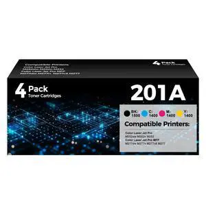 201A 201X Toner Cartridges 4 Pack M252 Toner Compatible with HP 201A 201X | HP201A CF400A CF401A CF402A CF403A Toner for HP Color Laser Jet Pro MFP M277dw M252dw M277n M277c6 M252n M277 Printer, BCMY 201A 201X Toner Cartridges 4 Pack M252 Toner Compatible with HP 201A 201X | HP201A CF400A CF401A CF402A CF403A Toner for HP Color Laser Jet Pro MFP M277dw M252dw M277n M277c6 M252n M277 Printer, BCMY