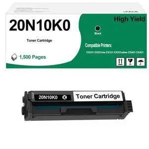 20N10K0 Black Toner Cartridge Use for CS331 CS431 CX331 CX431 Printers (1,500 Pages) 20N10K0 Black Toner Cartridge Use for CS331 CS431 CX331 CX431 Printers (1,500 Pages)
