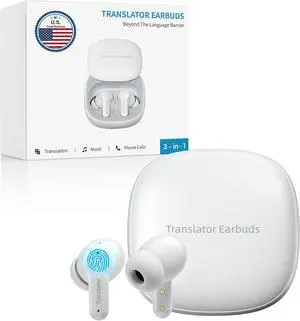 M3 AI Translation Earbuds Real Time, Language Translator Device in 144 Languages, 3-in-1 Offline Two-Way Audífonos Traductores, Live Translate Headphones, No Subscription Required (White) M3 AI Translation Earbuds Real Time, Language Translator Device in 144 Languages, 3-in-1 Offline Two-Way Audífonos Traductores, Live Translate Headphones, No Subscription Required (White)