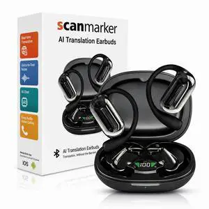 AI Translation Earbuds Real Time | 144+ Languages with 60H Playtime for iOS & Android | Language Translator Earbuds with Noise Cancellation | Translating Headphones for Business & Learning Languages AI Translation Earbuds Real Time | 144+ Languages with 60H Playtime for iOS & Android | Language Translator Earbuds with Noise Cancellation | Translating Headphones for Business & Learning Languages