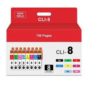 CLI-8 Ink Cartridges 8-Pack Replacement for Canon CLI-8 Ink Combo Pack | CLI8 CLI 8 Use for PIXMA Pro9000 PIXMA Pro9000 Mark II Pro9000 Pro 9000 Printers(8-Pack| 1BK 1C 1M 1Y 1PC 1PM 1R 1G) CLI-8 Ink Cartridges 8-Pack Replacement for Canon CLI-8 Ink Combo Pack | CLI8 CLI 8 Use for PIXMA Pro9000 PIXMA Pro9000 Mark II Pro9000 Pro 9000 Printers(8-Pack| 1BK 1C 1M 1Y 1PC 1PM 1R 1G)