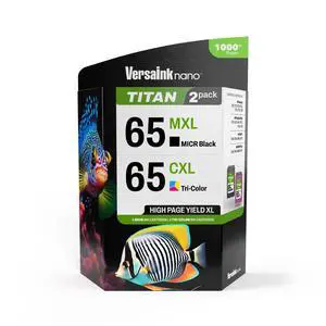 Nano 65 MXL Titan-Magnetic Black & Color 2-Pack - Replaces 65 and 65 XL, Works with Deskjet 3700 Series, 2600 Series, Envy 5000 Series Nano 65 MXL Titan-Magnetic Black & Color 2-Pack - Replaces 65 and 65 XL, Works with Deskjet 3700 Series, 2600 Series, Envy 5000 Series