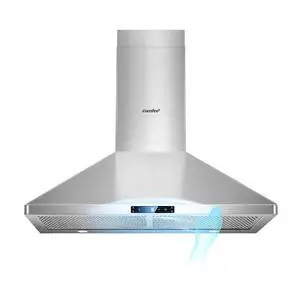 30 Inch Wall Mount Range Hood, 450 CFM Ductless/Ducted Convertible | 3-Speed Gesture Sensing &Touch Control Stainless Steel Chimney Kitchen Vent Hood, 2 Baffle Filters &2 LED Lights 30 Inch Wall Mount Range Hood, 450 CFM Ductless/Ducted Convertible | 3-Speed Gesture Sensing &Touch Control Stainless Steel Chimney Kitchen Vent Hood, 2 Baffle Filters &2 LED Lights