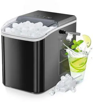 Ice Maker Machine with Handle,26lbs in 24 Hours, Portable Ice Maker | Auto-Cleaning with Basket and Scoop, 9 Cubes in 6 Mins, Countertop for Home, Kitchen, Camping, RV Ice Maker Machine with Handle,26lbs in 24 Hours, Portable Ice Maker | Auto-Cleaning with Basket and Scoop, 9 Cubes in 6 Mins, Countertop for Home, Kitchen, Camping, RV