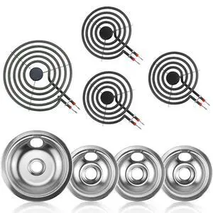 Electric Stove Burner Drip Pans and Electric Stove Top Burner by | Pans 316048414(6")316048413(8")+Burner MP15YA(6") MP21YA(8") Compatible for Ken-more Cro-sley Tap-pan Frigi-daire etc Electric Stove Burner Drip Pans and Electric Stove Top Burner by | Pans 316048414(6")316048413(8")+Burner MP15YA(6") MP21YA(8") Compatible for Ken-more Cro-sley Tap-pan Frigi-daire etc