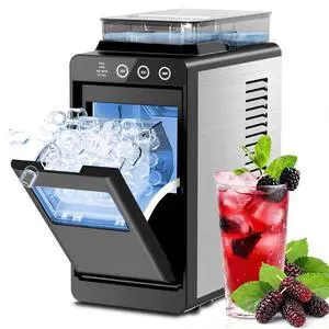 Countertop Ice Maker with 1.2L Top Water Tank, 8 Bullet Cubes in 6 Mins, 26.5lbs in 24Hrs, 2 Ice Sizes, Self-Cleaning Portable Ice Maker with Basket and Scoop, for Home/Camping/RV, Black Countertop Ice Maker with 1.2L Top Water Tank, 8 Bullet Cubes in 6 Mins, 26.5lbs in 24Hrs, 2 Ice Sizes, Self-Cleaning Portable Ice Maker with Basket and Scoop, for Home/Camping/RV, Black
