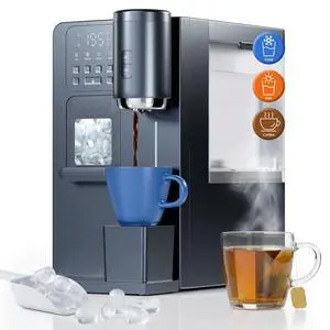 3-in-1 Water Dispenser with Ice Maker and K-Cup® Ground Coffee Brewer | Hot/Cold/Warm 5-15oz Adjustable Water, Bullet Ice In 8-12 Mins, 12H Timer, Countdown Timer, Ideal For Home Office Studio Gift 3-in-1 Water Dispenser with Ice Maker and K-Cup® Ground Coffee Brewer | Hot/Cold/Warm 5-15oz Adjustable Water, Bullet Ice In 8-12 Mins, 12H Timer, Countdown Timer, Ideal For Home Office Studio Gift