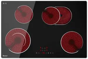 Electric Cooktop 30 Inch 220V~240V, Drop-in Ceramic Stove Burner,4 Burners Black Glass Cooktop with Flexible Ring,7200W Built in Electric Stove,Touch Control Electric Cooktop 30 Inch 220V~240V, Drop-in Ceramic Stove Burner,4 Burners Black Glass Cooktop with Flexible Ring,7200W Built in Electric Stove,Touch Control