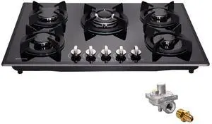 30 Inch Gas Cooktop, Built-in Tempered Glass 5 Burners Gas Stovetop LPG/NG Convertible Gas Stove Top Dual Fuel Gas Hob DM517-01 30 Inch Gas Cooktop, Built-in Tempered Glass 5 Burners Gas Stovetop LPG/NG Convertible Gas Stove Top Dual Fuel Gas Hob DM517-01