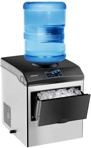 Countertop Ice Maker with Water Dispenser, 3 Sizes Bullet Shaped Ice, 48lbs/Day, Fast Ready in 6 Minutes, Ice Machine with Cold Water for Home Bar Kitchen Office Countertop Ice Maker with Water Dispenser, 3 Sizes Bullet Shaped Ice, 48lbs/Day, Fast Ready in 6 Minutes, Ice Machine with Cold Water for Home Bar Kitchen Office