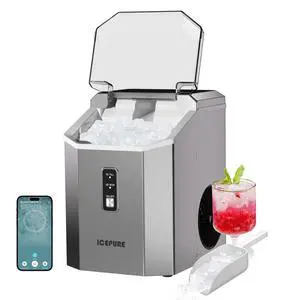 Nugget Ice Makers Countertop with App, Portable Ice Machine with WiFi, 33lbs in 24H, Ready in 5-10 Mins, Self CleaningSmall Ice Maker with Basket Scoop, for Home/Party/RV(Stainless Steel) Nugget Ice Makers Countertop with App, Portable Ice Machine with WiFi, 33lbs in 24H, Ready in 5-10 Mins, Self CleaningSmall Ice Maker with Basket Scoop, for Home/Party/RV(Stainless Steel)
