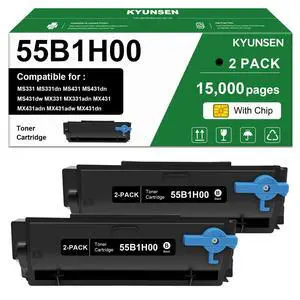 55B1H00 Toner Cartridge Compatible for Lexmark 55B1H00 55B1000 Toner for MS431 MS331 MS331dn MS431dn MS431dw MX331 MX431 MX331adn MX431adn MX431adw MX432adwe Laser Printers Black, 2 Pack 55B1H00 Toner Cartridge Compatible for Lexmark 55B1H00 55B1000 Toner for MS431 MS331 MS331dn MS431dn MS431dw MX331 MX431 MX331adn MX431adn MX431adw MX432adwe Laser Printers Black, 2 Pack