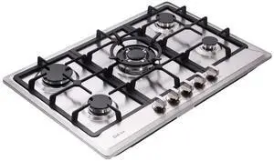 30 Inch Gas Cooktop NG/LPG Sealed 5 Burner Stainless Steel Gas Hob DK257-A02 30 Inch Gas Cooktop NG/LPG Sealed 5 Burner Stainless Steel Gas Hob DK257-A02