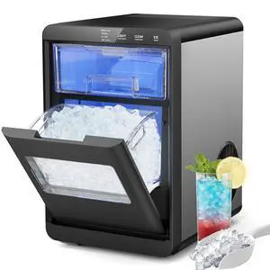 Nugget Ice Maker Countertop, 44lbs/24h Nugget Ice Machine, Soft Ice Ready in 5-10Mins Pellet Ice Maker, Self-Cleaning Sonic Ice Maker for Home, Kitchen, Office, Party Nugget Ice Maker Countertop, 44lbs/24h Nugget Ice Machine, Soft Ice Ready in 5-10Mins Pellet Ice Maker, Self-Cleaning Sonic Ice Maker for Home, Kitchen, Office, Party