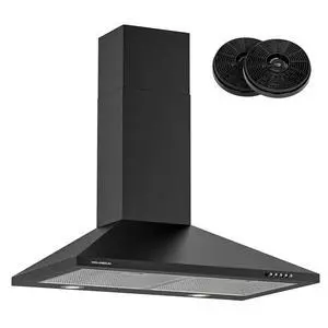 Range Hood 30 inch, 450 CFM Wall Mount Kitchen Hood in Cold Steel with Black Powder Coating Finish, LED Lighting, 3 Speed Exhaust Fan, Ducted/Ductless Convertible (Charcoal Filters Included) Range Hood 30 inch, 450 CFM Wall Mount Kitchen Hood in Cold Steel with Black Powder Coating Finish, LED Lighting, 3 Speed Exhaust Fan, Ducted/Ductless Convertible (Charcoal Filters Included)
