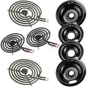 Porcelain Burner Drip Pan & MP22YA Electric Range Burner Element | Compatible with Whirl-pool Electric Range Stove Porcelain Burner Drip Pan & MP22YA Electric Range Burner Element | Compatible with Whirl-pool Electric Range Stove