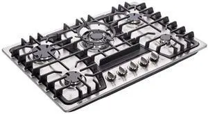 30 Inch Gas Cooktop - Dual Fuel Sealed 5 Burners Built-In Stainless Steel Hob DK257-A03 30 Inch Gas Cooktop - Dual Fuel Sealed 5 Burners Built-In Stainless Steel Hob DK257-A03