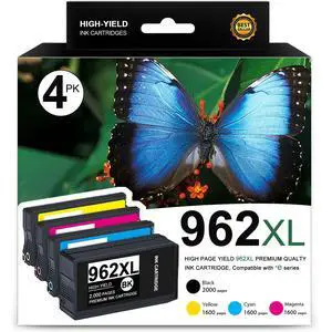 962XL 962 Ink Cartridges Replacement for HP 962XL Ink Cartridges Combo Pack for OfficeJet Pro 9010 Series 9015 9018 9020 Printer (Black, Magenta, Cyan, Yellow, 4-Pack) 962XL 962 Ink Cartridges Replacement for HP 962XL Ink Cartridges Combo Pack for OfficeJet Pro 9010 Series 9015 9018 9020 Printer (Black, Magenta, Cyan, Yellow, 4-Pack)