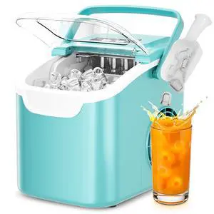 Countertop Ice Maker, Portable Ice Machine with Carry Handle, 26.5Lbs/24H, 2 Sizes Bullet Ice, 8Cubes in 6 Mins Office/Kitchen/Bar White Countertop Ice Maker, Portable Ice Machine with Carry Handle, 26.5Lbs/24H, 2 Sizes Bullet Ice, 8Cubes in 6 Mins Office/Kitchen/Bar White