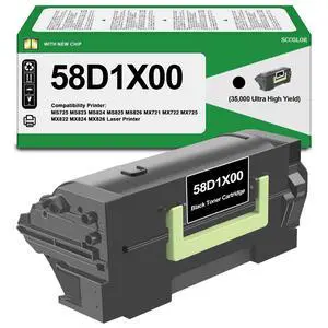 58D1X00 Toner Cartridge High Yield Replacement for Lexmark 58D1X00 Black Toner Cartridge Compatible for Lexmark MS725 MS823 MS824 MS825 MS826 MX721 MX722 MX725 MX822 MX824 MX826 Laser Printer 58D1X00 Toner Cartridge High Yield Replacement for Lexmark 58D1X00 Black Toner Cartridge Compatible for Lexmark MS725 MS823 MS824 MS825 MS826 MX721 MX722 MX725 MX822 MX824 MX826 Laser Printer