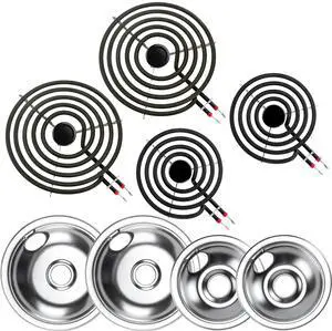 2*316048413(8") 2*316048414(6") Electric Stove Burner Drip Pans MP22YA Electric Range Burner Element Set MP15YA(6") MP21YA(8") Compatible with Frigidaire Kenmore Crosley Range Oven/Stove by 2*316048413(8") 2*316048414(6") Electric Stove Burner Drip Pans MP22YA Electric Range Burner Element Set MP15YA(6") MP21YA(8") Compatible with Frigidaire Kenmore Crosley Range Oven/Stove by