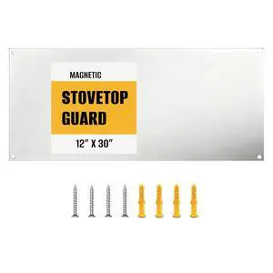 12" x 30" Magnetic Stainless Steel Stove Backsplash, Brushed Metal Wall Protector for Kitchen, Ultra Flat Splatter Guard Panel with 4 Pre-Drilled Holes, Easy to Install & Clean-2PCS 12" x 30" Magnetic Stainless Steel Stove Backsplash, Brushed Metal Wall Protector for Kitchen, Ultra Flat Splatter Guard Panel with 4 Pre-Drilled Holes, Easy to Install & Clean-2PCS