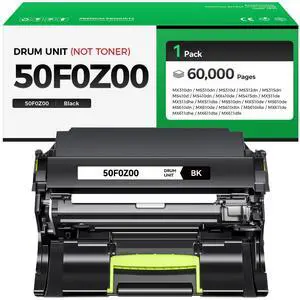 50F0Z00 Drum Unit (Not Toner) High Yield 1-Pack Replacement for Lexmark 50F0Z00 Imaging Unit Compatible for MX310 MS310 MS312 MS315 MS410 MX410 MS415 MX511 MS510 MX510 MS610 MX611 Laser Printer 50F0Z00 Drum Unit (Not Toner) High Yield 1-Pack Replacement for Lexmark 50F0Z00 Imaging Unit Compatible for MX310 MS310 MS312 MS315 MS410 MX410 MS415 MX511 MS510 MX510 MS610 MX611 Laser Printer