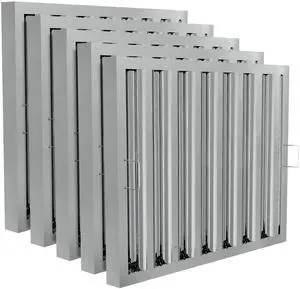 Stainless Steel Commercial Kitchen Hood Filter, Range Hood Baffle Grease Filter for Restaurant Exhaust Hoods, UL/NSF Listed, 24.5W x 19.5H Inch 7 Grooves Hood Filters5 Pack Stainless Steel Commercial Kitchen Hood Filter, Range Hood Baffle Grease Filter for Restaurant Exhaust Hoods, UL/NSF Listed, 24.5W x 19.5H Inch 7 Grooves Hood Filters5 Pack