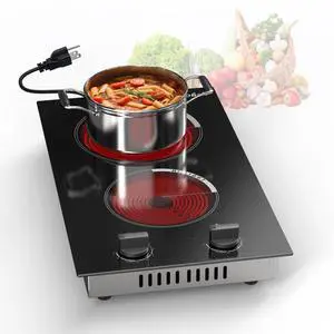 2 Burner Electric Cooktop 110V Plug in Knob Control | Two Burner 12 Inch Electric Srovetop with Residual Heat Indicator, Over-Temperature Protection, 110-120V Plug in 2 Burner Electric Cooktop 110V Plug in Knob Control | Two Burner 12 Inch Electric Srovetop with Residual Heat Indicator, Over-Temperature Protection, 110-120V Plug in
