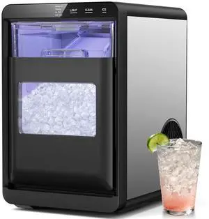 Nugget Ice Maker, 44lbs/24h Ice Makers Countertop, Self-Cleaning Pellet Ice Maker with LCD Display, 5-15 Minute Fast Ice Making, Chewable Ice Maker for Home/Kitchen/Office Nugget Ice Maker, 44lbs/24h Ice Makers Countertop, Self-Cleaning Pellet Ice Maker with LCD Display, 5-15 Minute Fast Ice Making, Chewable Ice Maker for Home/Kitchen/Office