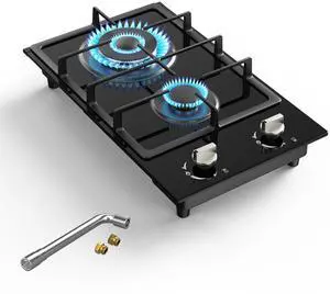 Gas Stove 2 Burner Propane Cooktop 12 inch, Tempered Glass Portable Gas Cooktop Stove Burner with Thermocouple Protection, Lpg/Ng Dual Fuel Built-in Hob for Apartments, Small Kitchen Gas Stove 2 Burner Propane Cooktop 12 inch, Tempered Glass Portable Gas Cooktop Stove Burner with Thermocouple Protection, Lpg/Ng Dual Fuel Built-in Hob for Apartments, Small Kitchen