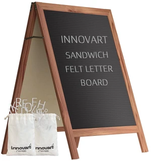 A-Frame Sidewalk Sign 40" x 26", Double-Sided Felt Sandwich Letter Board with Changeable Letters, Letter Board Sign with Stand for Restaurant, Retail, Church, Wedding, Outdoor Event, Dark Brown A-Frame Sidewalk Sign 40" x 26", Double-Sided Felt Sandwich Letter Board with Changeable Letters, Letter Board Sign with Stand for Restaurant, Retail, Church, Wedding, Outdoor Event, Dark Brown