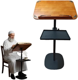 Quran Prayer Stand Adjustable height/angle protects neck/back, storage tray, magnifier & clips, compact, foldable, tool-free Quran Prayer Stand Adjustable height/angle protects neck/back, storage tray, magnifier & clips, compact, foldable, tool-free