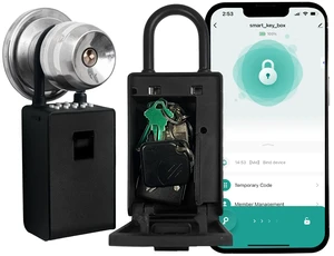 Smart Wall Mount Key Lock Box with Bluetooth Keyless Entry, Extra Large for Keys & Access Cards, Auto Lock, App Control, IP65 Waterproof, Secure Code, for Home, Office, & Airbnb (Standard) Smart Wall Mount Key Lock Box with Bluetooth Keyless Entry, Extra Large for Keys & Access Cards, Auto Lock, App Control, IP65 Waterproof, Secure Code, for Home, Office, & Airbnb (Standard)