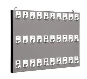 Keystand Key Holder #30PGS with 30 Numbered Hooks for Real Estate Offices and Rentals (30 Sets of Tag & Ring Included) - Gray Melamine Keystand Key Holder #30PGS with 30 Numbered Hooks for Real Estate Offices and Rentals (30 Sets of Tag & Ring Included) - Gray Melamine