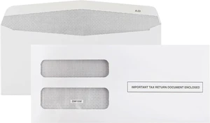 500 1099 NEC Tax Form Envelopes Designed for Printed 1099 NEC Forms 2025 (will not work for 2026 Nec) -Gummed Seal- Double-Window, Security Tinted Envelopes, Fits Preprinted 3 up 1099 NEC, Box of 500 500 1099 NEC Tax Form Envelopes Designed for Printed 1099 NEC Forms 2025 (will not work for 2026 Nec) -Gummed Seal- Double-Window, Security Tinted Envelopes, Fits Preprinted 3 up 1099 NEC, Box of 500