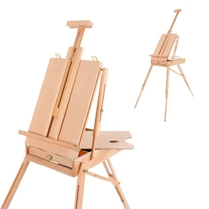 Beechwood French Easel with Sketch Box & Storage Drawer, Portable Folding Tripod Field Easel for Plein Air Painting, Adjustable Height up to 71", Holds Canvas up to 34", Natural Wood Beechwood French Easel with Sketch Box & Storage Drawer, Portable Folding Tripod Field Easel for Plein Air Painting, Adjustable Height up to 71", Holds Canvas up to 34", Natural Wood