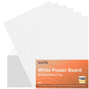 100Pcs White Poster Board, 22" x 28" White Poster Paper Large Thickness Vision Poster Board Bulk for Art Display Board, Science Fair, DIY Art, School Arts & Crafts 100Pcs White Poster Board, 22" x 28" White Poster Paper Large Thickness Vision Poster Board Bulk for Art Display Board, Science Fair, DIY Art, School Arts & Crafts