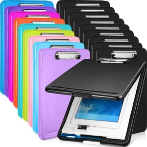 18 Pieces Clipboard with Storage Plastic Storage Clipboard Nursing Clip Board Foldable Clip Boards with Storage Metal Clip, 9.5 x 13.5 Inch (Multicolor) 18 Pieces Clipboard with Storage Plastic Storage Clipboard Nursing Clip Board Foldable Clip Boards with Storage Metal Clip, 9.5 x 13.5 Inch (Multicolor)