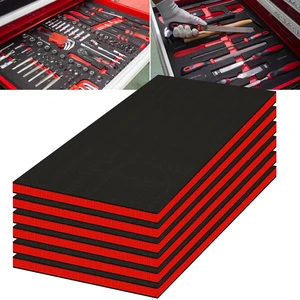 6 Pack Tool Box Foam Inserts for Cases, 22x18x1 Inch Tool Box Liner Polyethylene Tool Foams Sheets, Toolbox Kaizen Organizer and Storage Tool Shadow (6 Pcs Foam, Red & Black) 6 Pack Tool Box Foam Inserts for Cases, 22x18x1 Inch Tool Box Liner Polyethylene Tool Foams Sheets, Toolbox Kaizen Organizer and Storage Tool Shadow (6 Pcs Foam, Red & Black)
