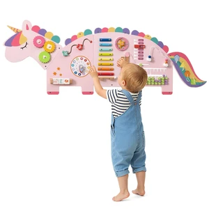 Activity Wall Busy Board, 11-in-1 Montessori Wooden Sensory Board Panels for Kids 3+, Wall-Mounted Toddler Learning Activity Center for Playroom, Daycare, Nursery, Classroom (Pink) Activity Wall Busy Board, 11-in-1 Montessori Wooden Sensory Board Panels for Kids 3+, Wall-Mounted Toddler Learning Activity Center for Playroom, Daycare, Nursery, Classroom (Pink)