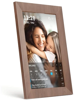 10.1 Inch Smart Wi-Fi Digital Calendar (Wood Grain) - Displays Your Photos, Wi-Fi Sync with Google Calendar, Wide Angle HD View 10.1 Inch Smart Wi-Fi Digital Calendar (Wood Grain) - Displays Your Photos, Wi-Fi Sync with Google Calendar, Wide Angle HD View