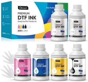 Premium DTF Ink 500ml x 6, DTF Transfer Ink Conversion Kit, Refill for DTF Printers, Modified Sublimation Printer, Heat Transfer Printing Direct to Film(CMYK + 2Wh) Premium DTF Ink 500ml x 6, DTF Transfer Ink Conversion Kit, Refill for DTF Printers, Modified Sublimation Printer, Heat Transfer Printing Direct to Film(CMYK + 2Wh)