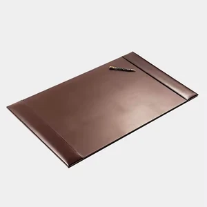 Luxury Bonded Leather Desk Blotter for Writing with Raised Side Rails, 30 x 18, Brown Luxury Bonded Leather Desk Blotter for Writing with Raised Side Rails, 30 x 18, Brown