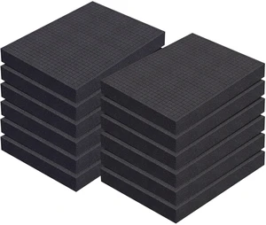 12 Pcs 16 x 12 x 2 Inch Pre-cubed Pick Apart Foam Sheets Pre-cut Polyethylene Foam Inserts Black Packing Padding for Tool Box, Camera, Crafts and Storage Case 12 Pcs 16 x 12 x 2 Inch Pre-cubed Pick Apart Foam Sheets Pre-cut Polyethylene Foam Inserts Black Packing Padding for Tool Box, Camera, Crafts and Storage Case