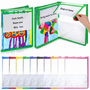 10 Set Clear Book Pouches School-to-Home Organizer Folders 3 Blank Tags 2 Pockets, Folds Shut, Hook & Loop Closures, Waterproof, Back to School Book Bags for Classroom Library Homework 10 Set Clear Book Pouches School-to-Home Organizer Folders 3 Blank Tags 2 Pockets, Folds Shut, Hook & Loop Closures, Waterproof, Back to School Book Bags for Classroom Library Homework