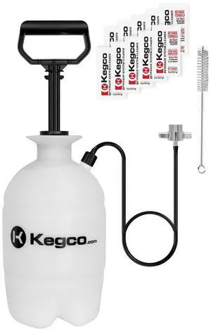 1 Gallon Hand Pump Pressurized Kegerator Cleaning Kit w/No-Rinse Cleaner 1 Gallon Hand Pump Pressurized Kegerator Cleaning Kit w/No-Rinse Cleaner