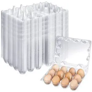 400 Pcs Plastic Egg Cartons Clear Egg Cartons Bulk Blank Tray for Chicken Farm Business Market Home Refrigerator Storage 400 Pcs Plastic Egg Cartons Clear Egg Cartons Bulk Blank Tray for Chicken Farm Business Market Home Refrigerator Storage